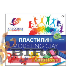 Pastă de modelat Klassika, 10 culori x 20 gr. + cutit